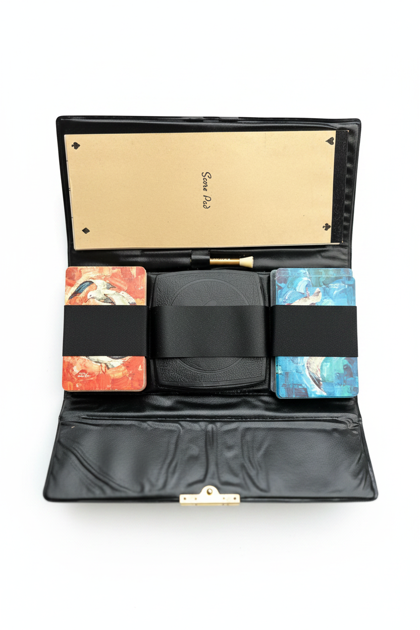 Vintage J.S. NY Hong Kong Double Deck Playing Card Set with Score Pad & Card Holders
