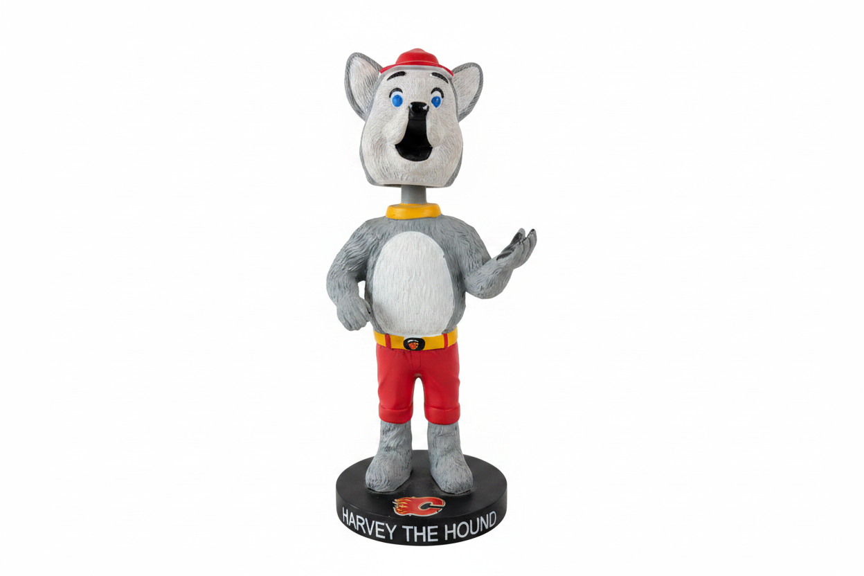 2009 Calgary Flames Harvey the Hound Collectors Edition Bobblehead – Official BDA NHL Mascot