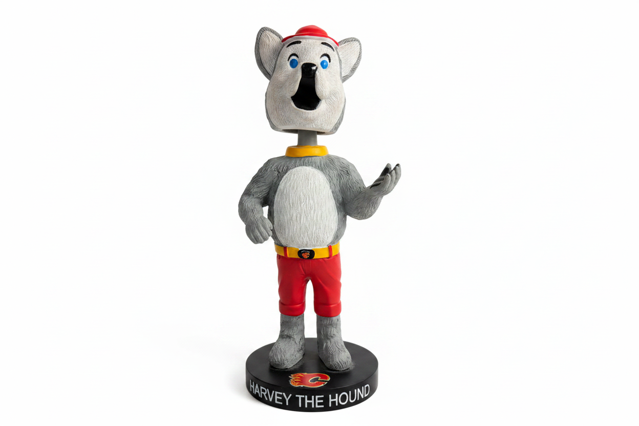 2009 Calgary Flames Harvey the Hound Collectors Edition Bobblehead – Official BDA NHL Mascot