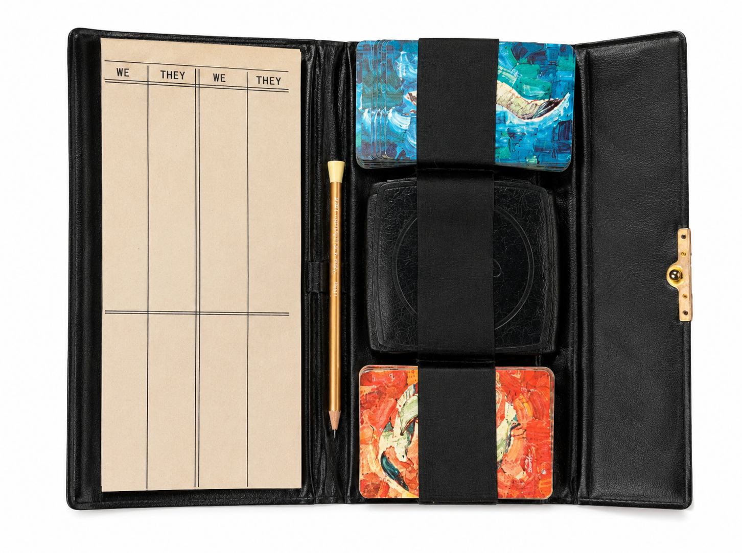 Vintage J.S. NY Hong Kong Double Deck Playing Card Set with Score Pad & Card Holders