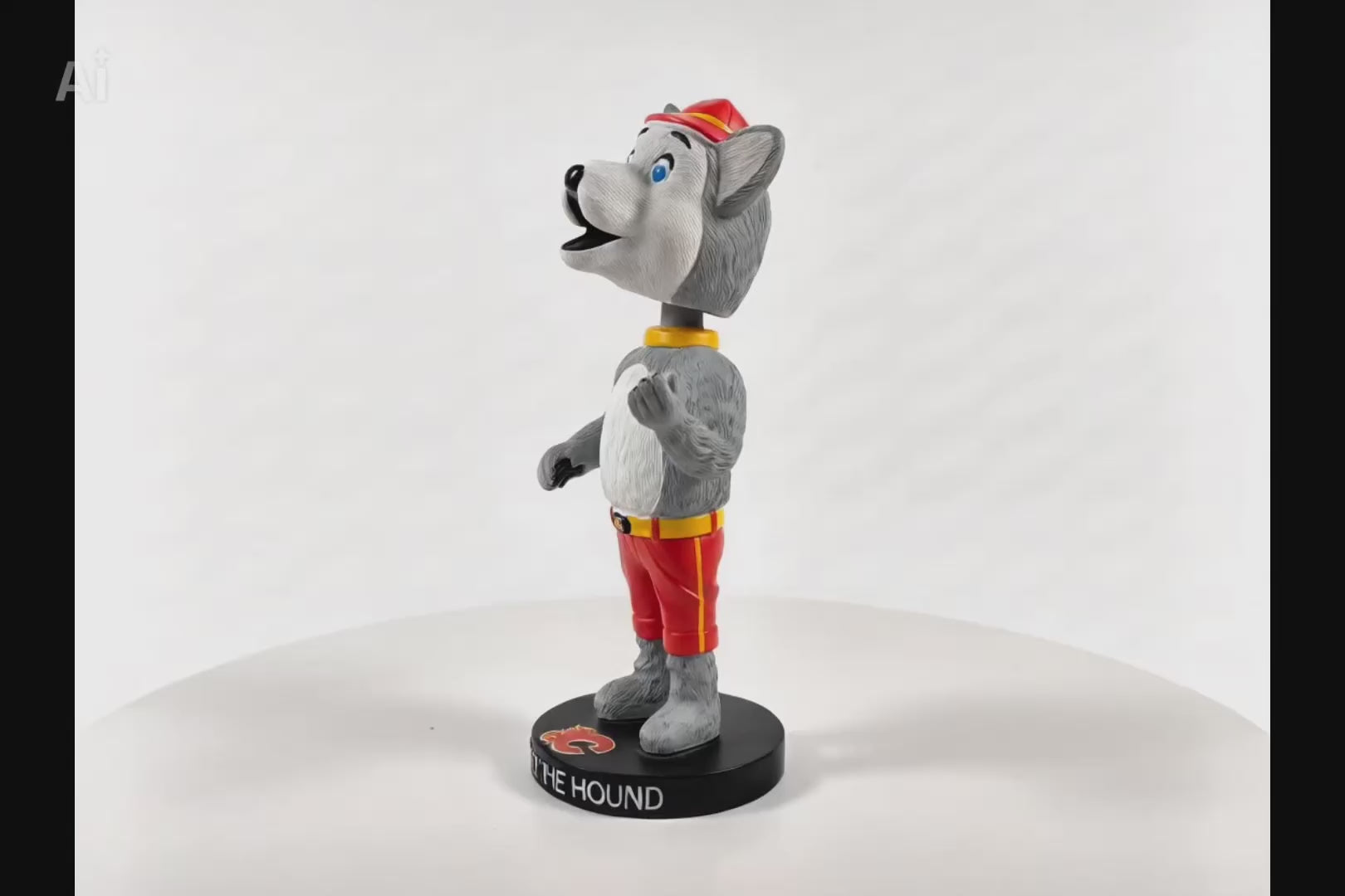 2009 Calgary Flames Harvey the Hound Collectors Edition Bobblehead – Official BDA NHL Mascot